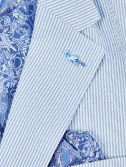 TailorByrd Blazers & Sportcoats|Striped Seersucker Sportcoat Blue