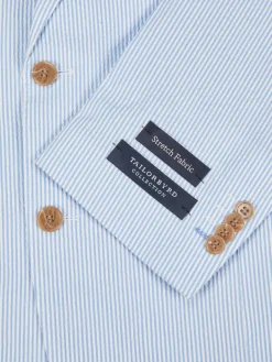 TailorByrd Blazers & Sportcoats|Striped Seersucker Sportcoat Blue