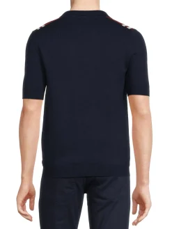 Max 'n Chester Polos|Striped Sweater Polo Navy Red