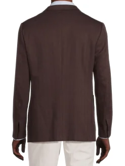 ZEGNA Blazers & Sportcoats|Striped Wool Blend Blazer Burgundy