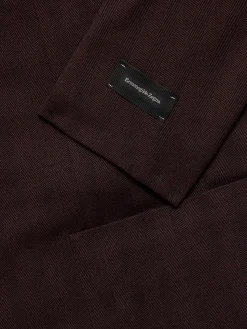 ZEGNA Blazers & Sportcoats|Striped Wool Blend Blazer Burgundy