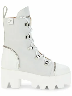Giuseppe Zanotti Suede & Leather Lug Sole Ankle Boots