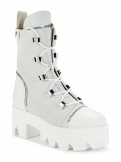 Giuseppe Zanotti Suede & Leather Lug Sole Ankle Boots