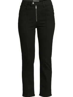 Women Frame Super High Rise Cropped Straight Jeans