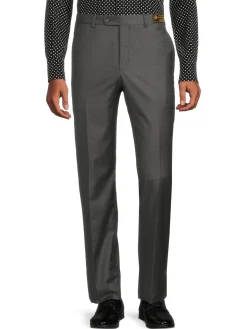 Saks Fifth Avenue Pants|Super 150S Tasmanian Wool Trousers Grey