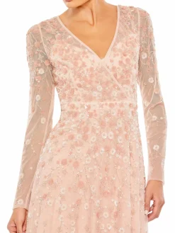 Women Mac Duggal Surplice Neckline Sequin Gown