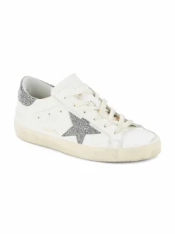 Golden Goose Swarovski Sstar Distressed Leather Sneakers