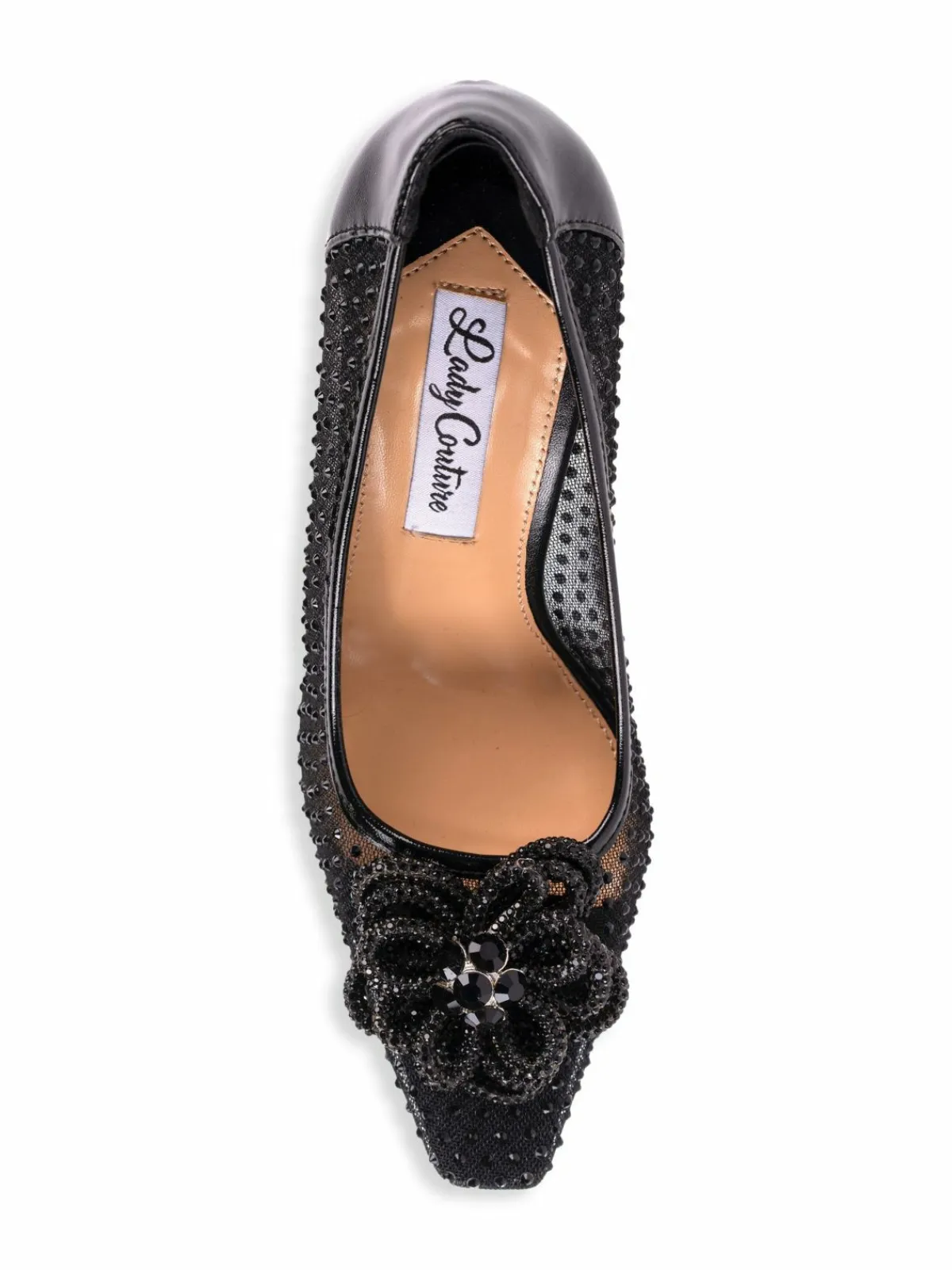 Lady Couture Sweet Rhinestone Embellished Mesh Pumps