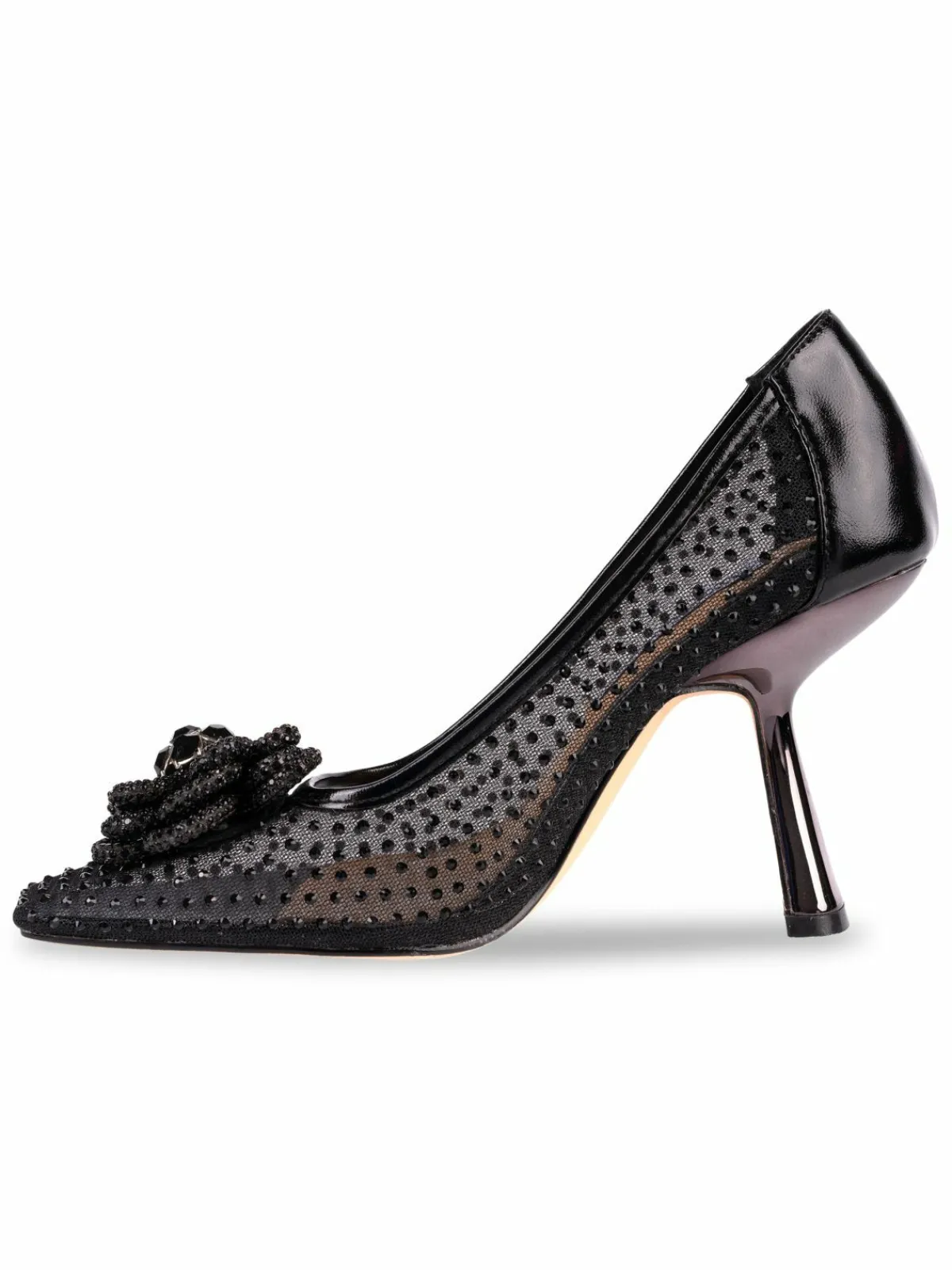 Lady Couture Sweet Rhinestone Embellished Mesh Pumps