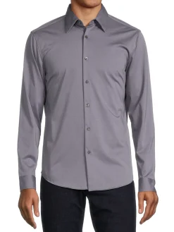 Theory Casual Button-Down Shirts|Sylvain Cotton Long Sleeve Shirt