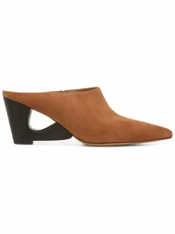 Vince Tahoe Leather Block Heel Mules