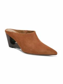 Vince Tahoe Leather Block Heel Mules
