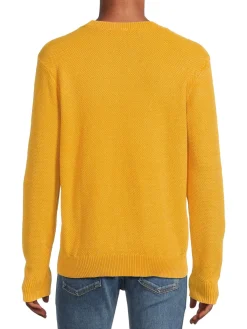 Onia Sweaters|Tailored Fit Crewneck Knit Sweater Yellow