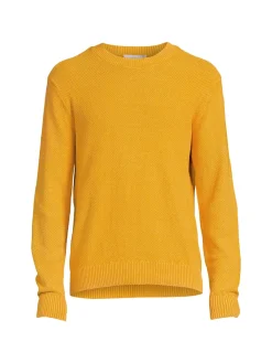 Onia Sweaters|Tailored Fit Crewneck Knit Sweater Yellow