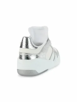 Giuseppe Zanotti Talon Leather & Embossed Metallic Leather Sneakers