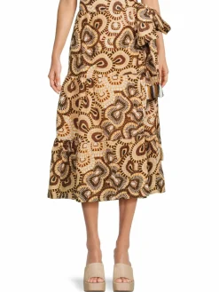 Women Marie Oliver Tanya Linen Silk Blend Maxi Skirt