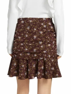Women Veronica Beard Taras Ruched Silk Mini Skirt