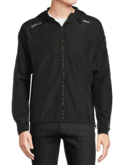 Versace Coats & Jackets|Tasky Taiana La Greca Hooded Zip Up Jacket Black