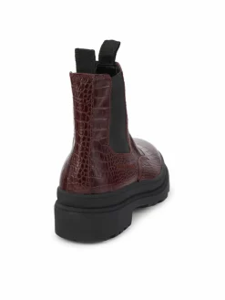 Aquatalia Tessy Croc Embossed Leather Chelsea Boots