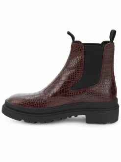 Aquatalia Tessy Croc Embossed Leather Chelsea Boots