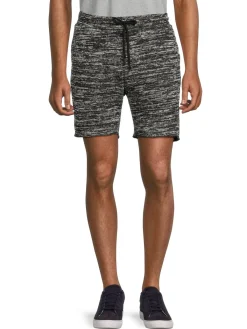 RON TOMSON Shorts|Textured Drawstring Shorts Black White