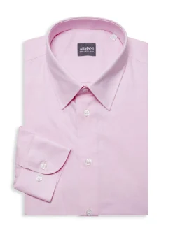 Armani Collezioni Dress Shirts|Textured Dress Shirt Pink