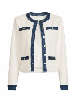 Women Ecru Textured Jacket