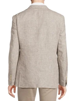 Tallia Blazers & Sportcoats|Textured Linen Sportcoat Taupe Cream