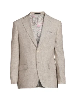 Tallia Blazers & Sportcoats|Textured Linen Sportcoat Taupe Cream