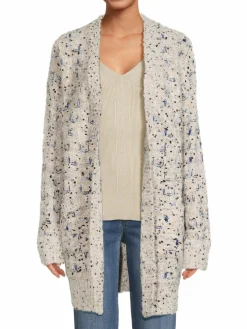 Women Bobeau Textured Longline Open Front Cardigan