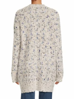Women Bobeau Textured Longline Open Front Cardigan