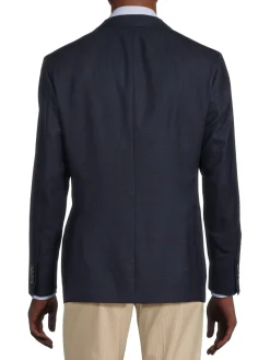 Saks Fifth Avenue Blazers & Sportcoats|Textured Wool Modern Fit Blazer Navy