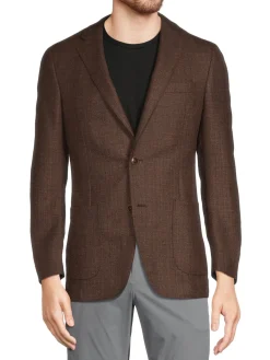 Samuelsohn Blazers & Sportcoats|Textured Wool Sportcoat Brown