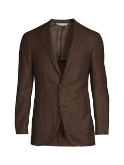 Samuelsohn Blazers & Sportcoats|Textured Wool Sportcoat Brown