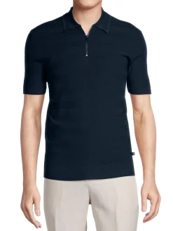 Ted Baker London Polos|Textured Zip Up Polo