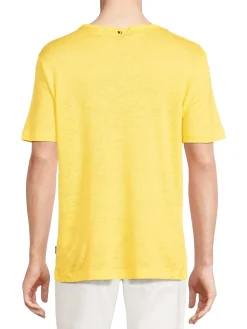 BOSS Linen|Tiburt Linen Blend T Shirt Yellow