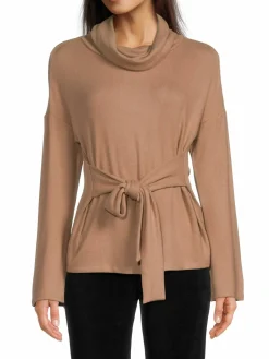 Women Andrew Marc Sport Tie Cowlneck Sweater
