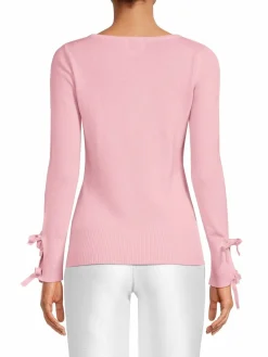 Women Qi New York Tied Cuff Cashmere Sweater