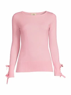 Women Qi New York Tied Cuff Cashmere Sweater