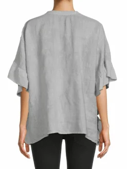 Women Saks Fifth Avenue Tiered Sleeve Linen Top