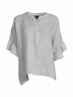 Women Saks Fifth Avenue Tiered Sleeve Linen Top