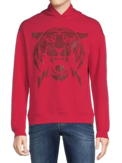 Heads or Tails Sweatshirts & Hoodies|Tiger Embellished Hoodie