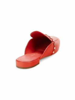 FERRAGAMO Titi Chain Trim Leather Mules