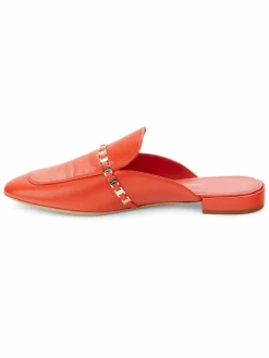 FERRAGAMO Titi Chain Trim Leather Mules