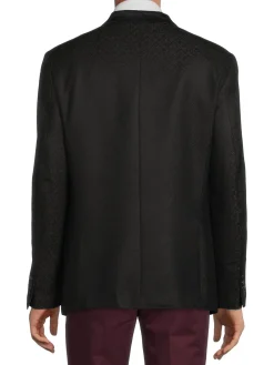 Saks Fifth Avenue Blazers & Sportcoats|Tonal Jacquard Dinner Jacket Black