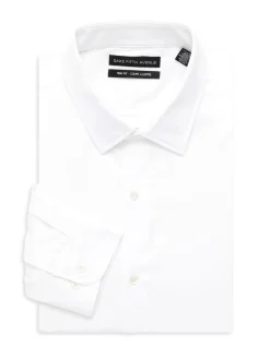 Saks Fifth Avenue Dress Shirts|Trim Fit Dress Shirt White