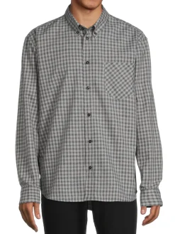 Billy Reid Linen|Tuscumbia Plaid Shirt Grey