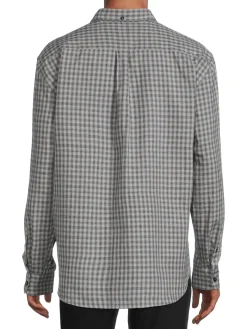 Billy Reid Linen|Tuscumbia Plaid Shirt Grey