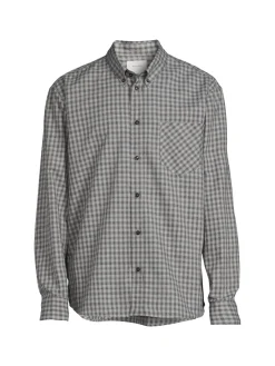 Billy Reid Linen|Tuscumbia Plaid Shirt Grey
