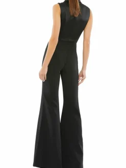 Women Mac Duggal Tuxedo Flare Jumpsuit